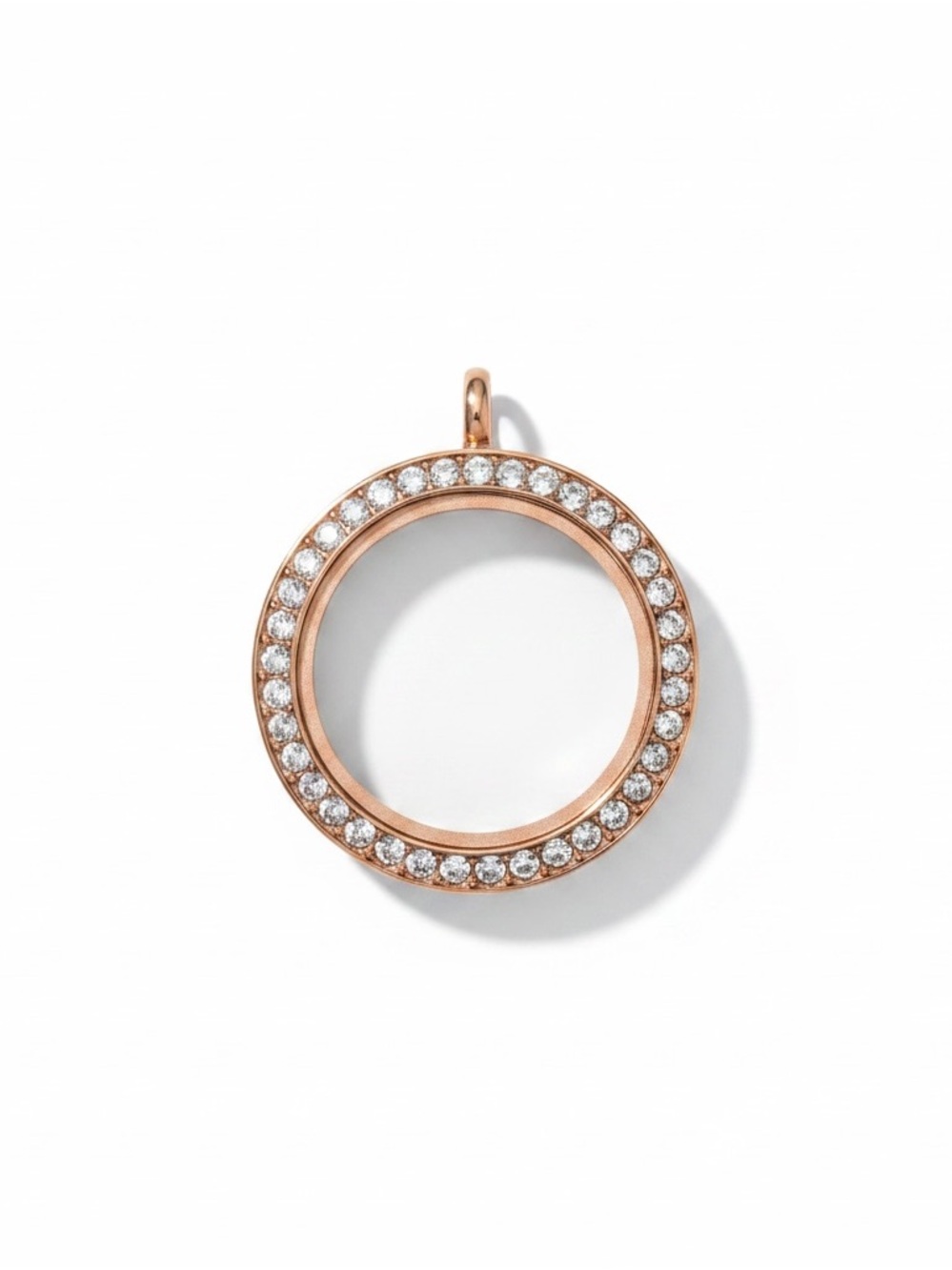 Origami Owl Rose Gold Large Living Twist Locket w/ Swarovski Crystals